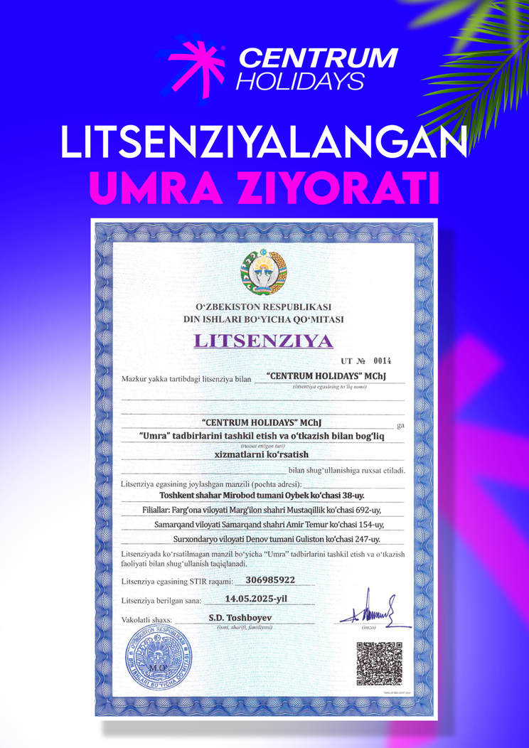 Umra Litsenziyasi Bor Tur Firmalar | Umra-2026.Uz